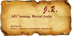 Jánossy Rozalinda névjegykártya